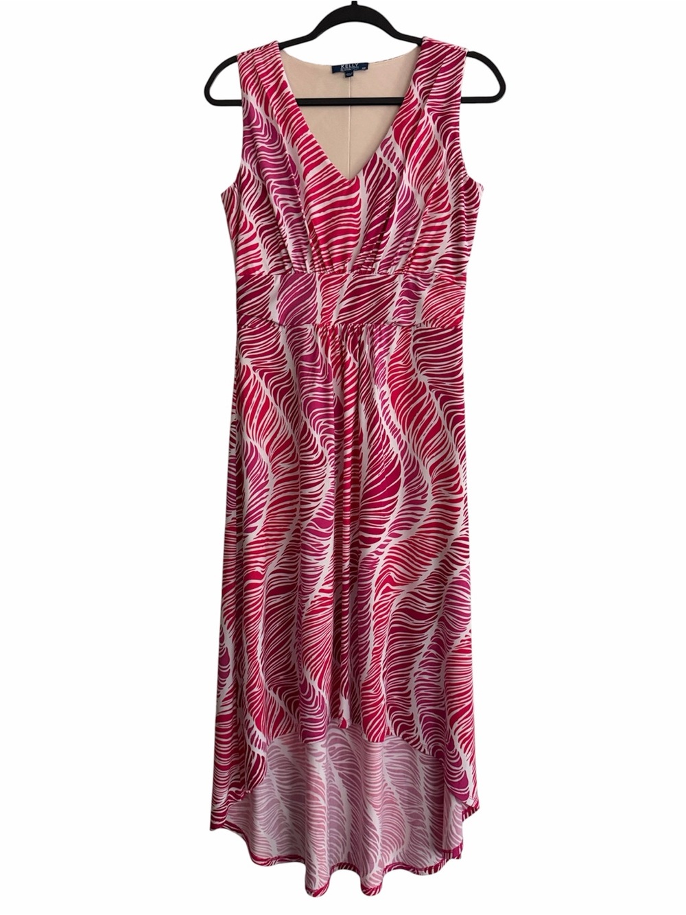 Kelly by Clinton Kelly Pink Wave-Print High-Low Dress